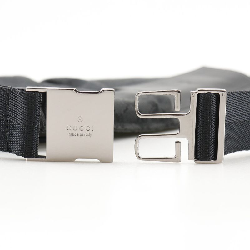 Gucci Body Bag 28566 GG Canvas And Leather Black Unisex Waist Bag