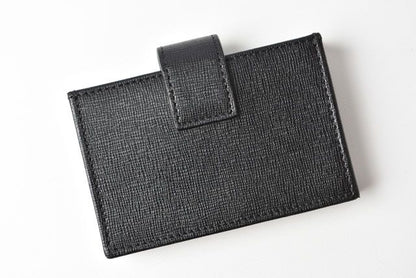 Fendi Card Case Business Card Holder Leather Black Gold