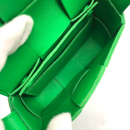 Bottega Veneta Leather Candy Cassette Green Shoulder Bag Mini