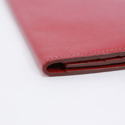 Hermes Courchevel Leather Red Long Wallet