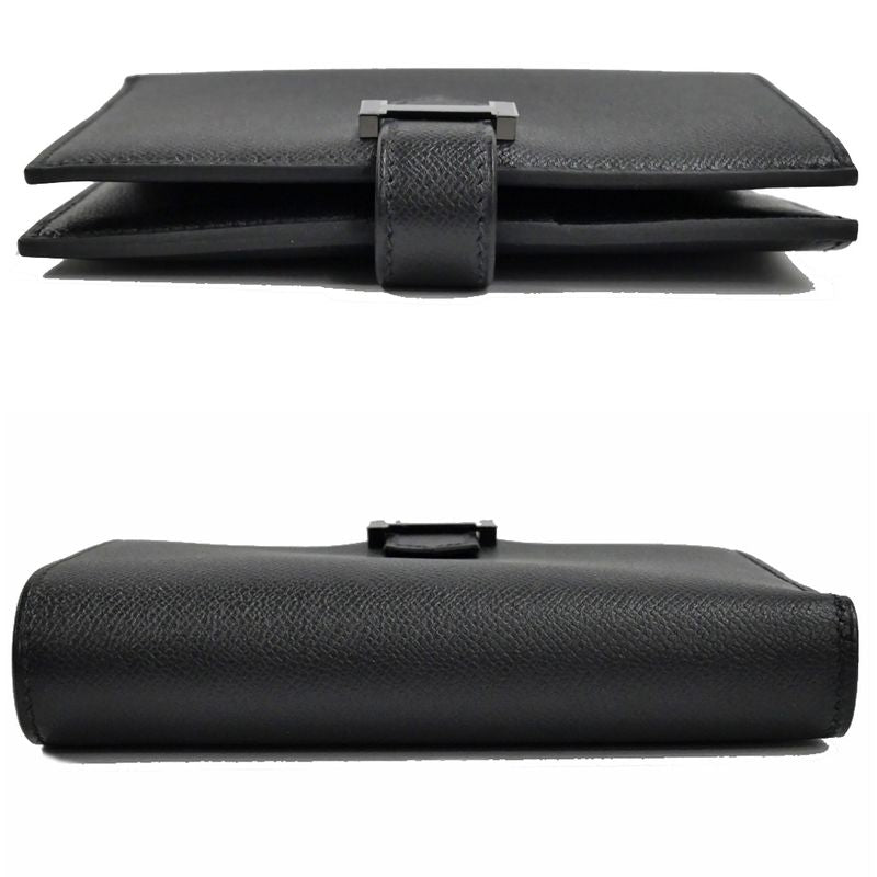 Hermes Bearn Compact Bifold Wallet Monochrome So Black Vo Madame W