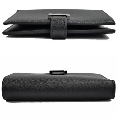Hermes Bearn Compact Bifold Wallet Monochrome So Black Vo Madame W