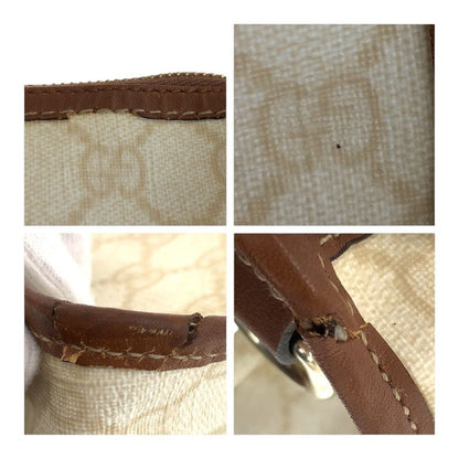 Gucci GG Plus Brown Ivory Gold Hardware Pvc/leather 189899 Business Bag