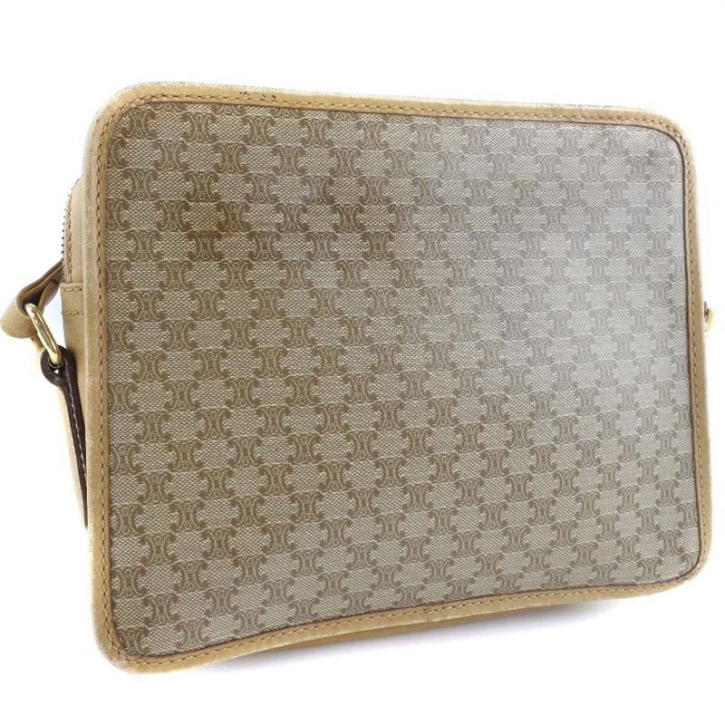 Celine Macadam PVC Brown Women's Shoulder Bag