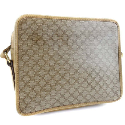 Celine Macadam PVC Brown Women's Shoulder Bag