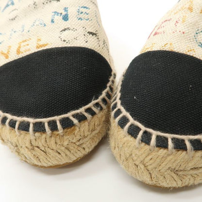 Chanel Espadrilles G29762 Linen #39 Hemp Logo Slip-on Flat Shoes Chanel