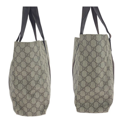 Gucci Beige Dark Brown GG Supreme Canvas 141624 Tote Bag Shoulder Bag Women