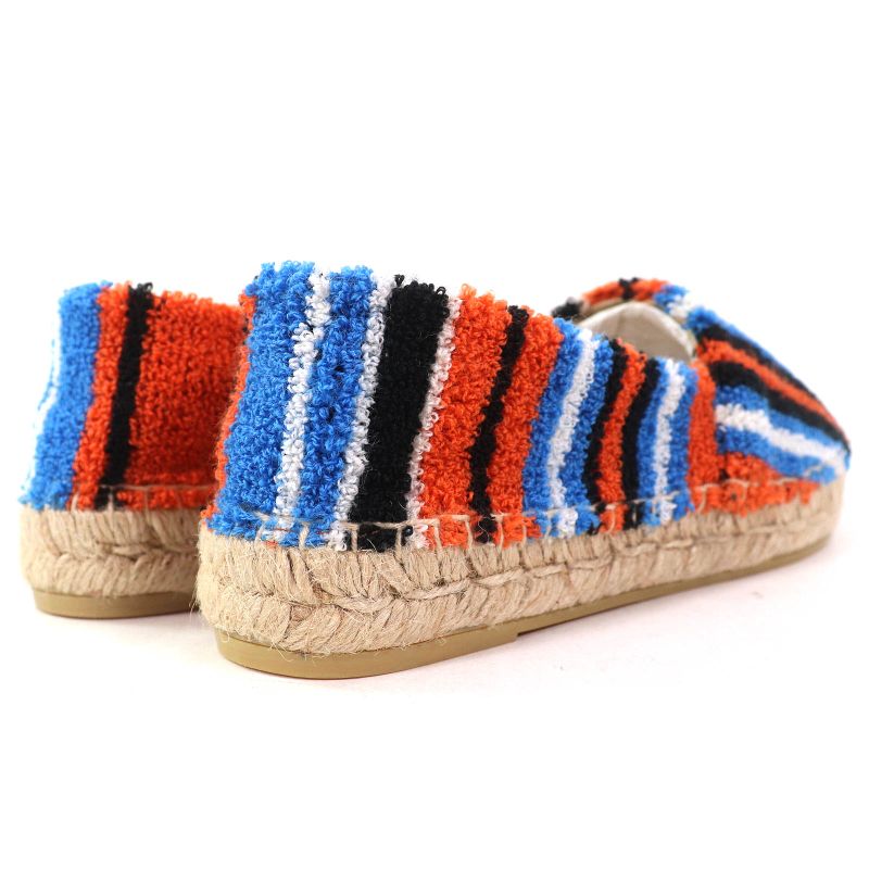 Prada 1s840m Terrycloth Triangle Logo Espadrilles Flat Shoes Slip-on Arancio 36