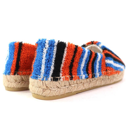 Prada 1s840m Terrycloth Triangle Logo Espadrilles Flat Shoes Slip-on Arancio 36