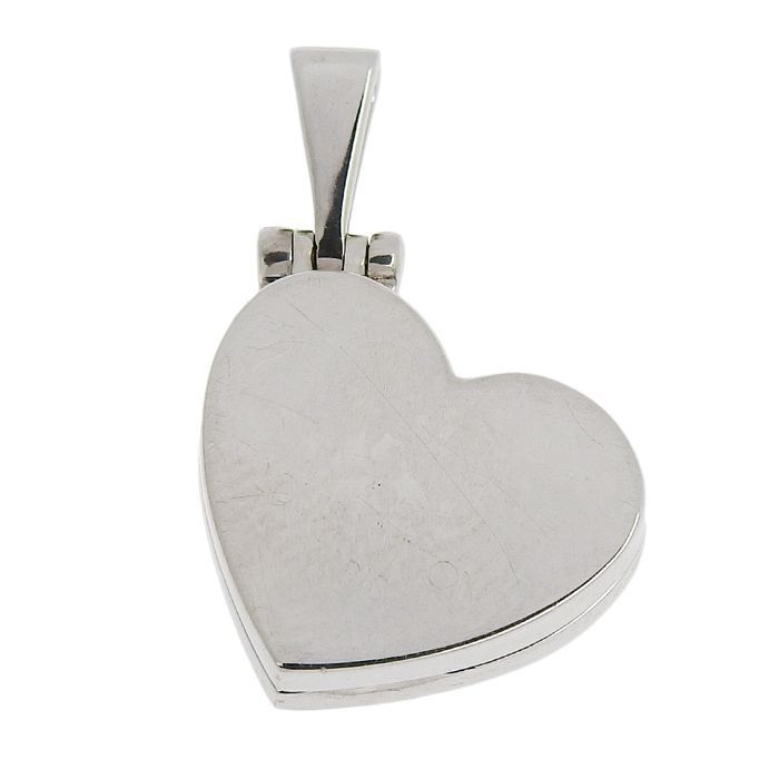Louis Vuitton Pendentif Cool Heart Locket Top 18K White Gold 750 White Gold