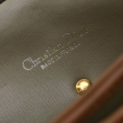 Christian DIOR Shoulder Bag Beige Canvas Leather 68ka786