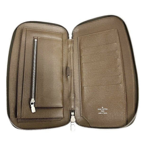Louis Vuitton Taiga Organizer Atholl M30658 Long Wallet Travel Case Men's