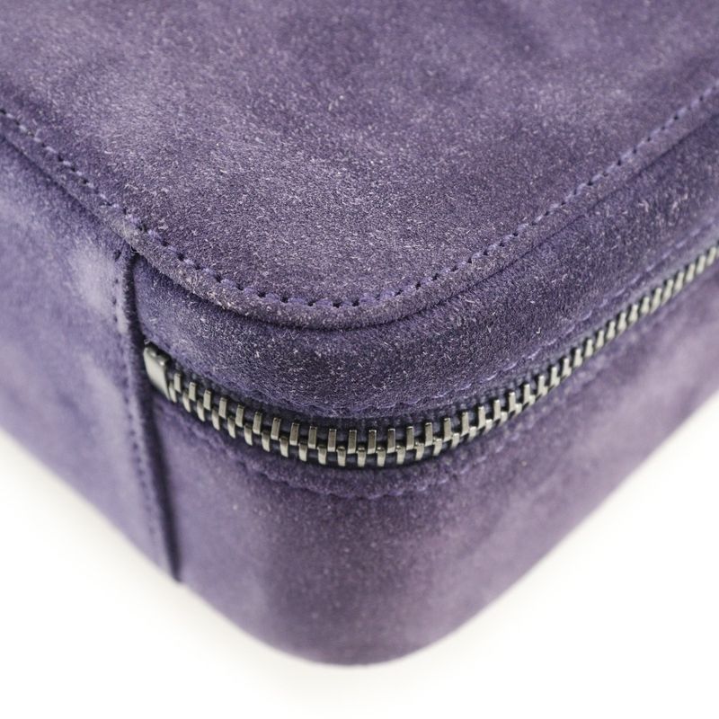 Chanel One Handle Coco Mark Suede Purple Women's Handbag