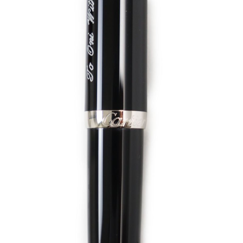 Cartier Roadster Twist Ballpoint Pen With Blue Gemstone Black Silver With Box