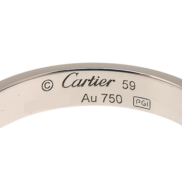Cartier Mini Love Ring 18K White Gold 750 White Gold #59 Equivalent To #59 19