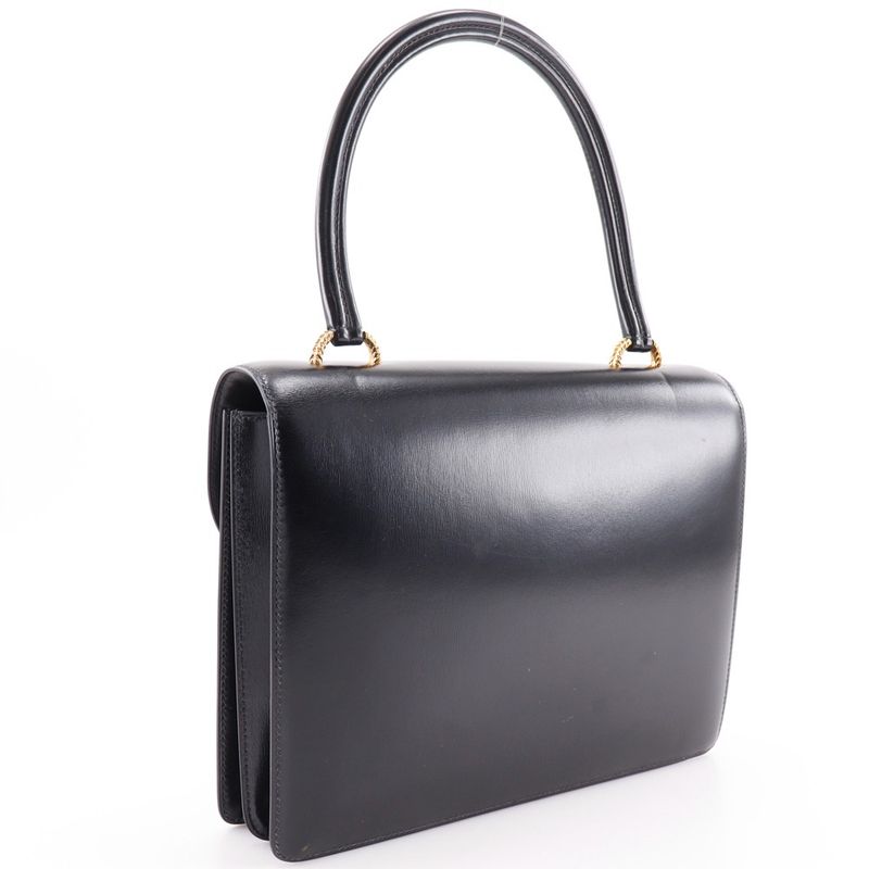 Hermes Vasco Vintage Box Calf Black 0M Ladies Handbag