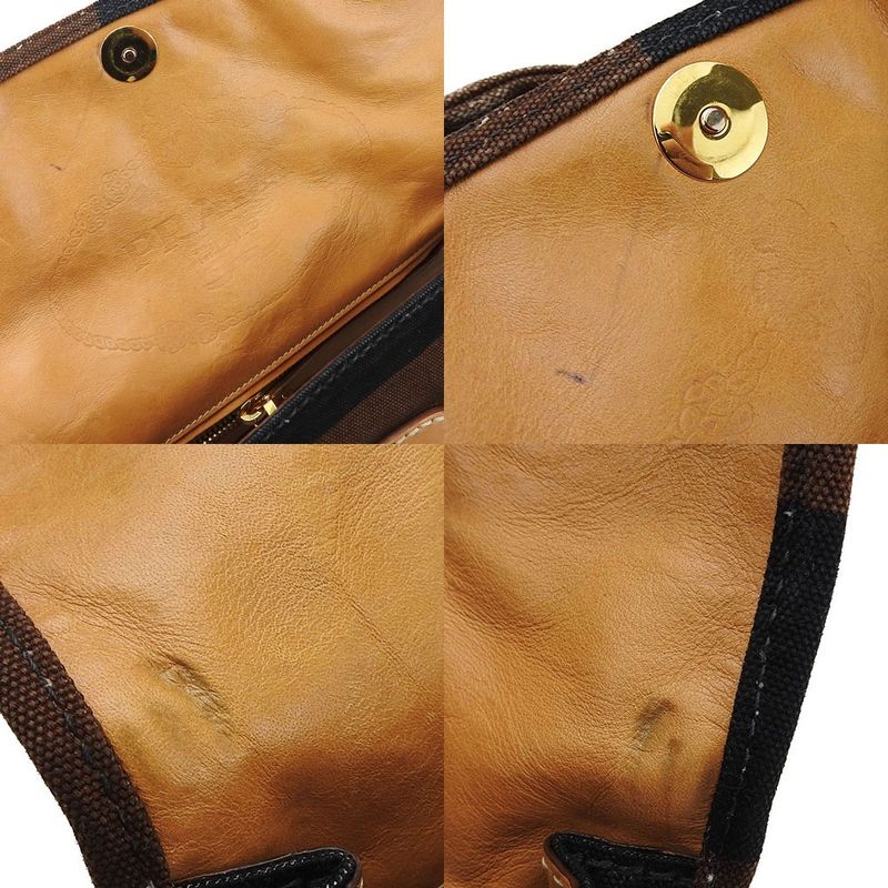 Prada 2WAY Handbag Shoulder Crossbody Shoulder Bn2119 Striped Canvas Brown