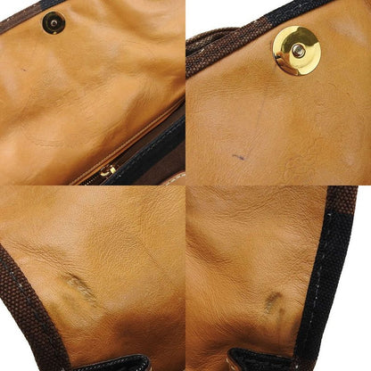 Prada 2WAY Handbag Shoulder Crossbody Shoulder Bn2119 Striped Canvas Brown
