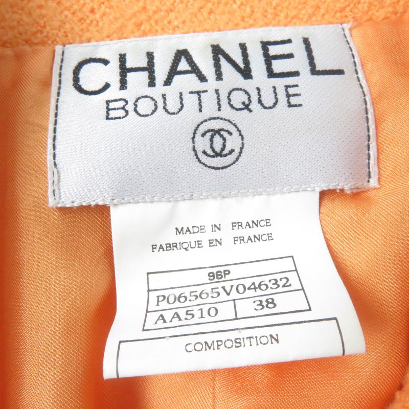 CHANEL Vintage 96P P06565v04632 Wool Nylon Coco Mark Button Tweed Tailored