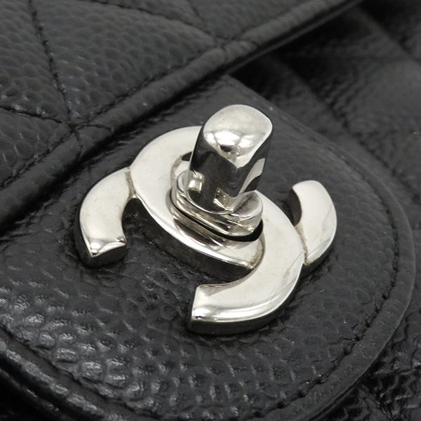 Chanel Shoulder Bag Matelasse 25 Flap Bag Caviar Skin Black Silver Hardware
