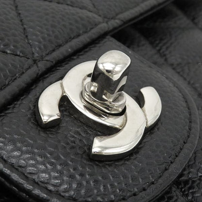 Chanel Shoulder Bag Matelasse 25 Flap Bag Caviar Skin Black Silver Hardware