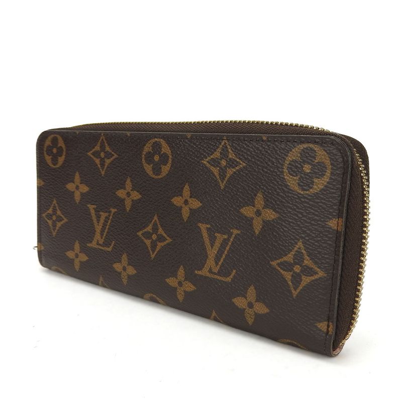 Louis Vuitton Portefeuille Clemence M61298 Monogram Rose Ballerine Brown Gold