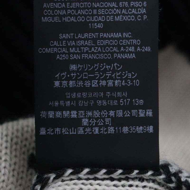  Saint Laurent Paris 2021 694838 100% Wool Reindeer Pattern Nordic Knit