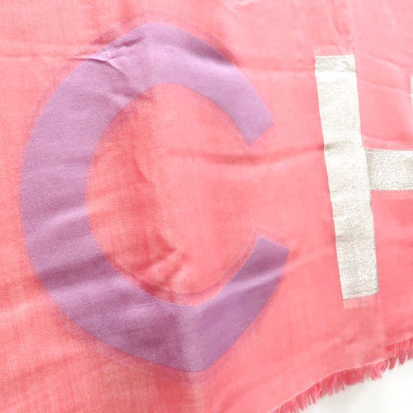 Chanel Shawl Cashmere X Silk 120 X 200cm (78.74in) Pink Chanel Logo Coco Mark