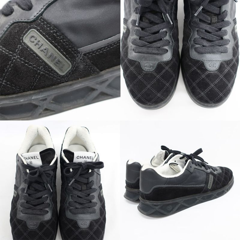 Chanel Sneakers - Low Cut Black Notation Size 41 Equivalent To 25.5cm
