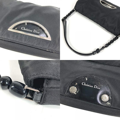 DIOR Shoulder Bag Maris Pearl Logo Nylon Black