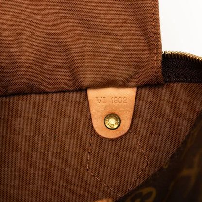 Louis Vuitton Monogram Speedy 30 M41526 Brown PVC Leather Women Louis Vuitton