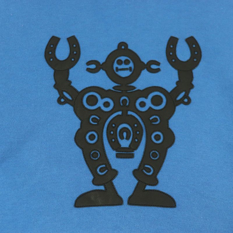 Hermes 21SS Furrier Cotton Sheepskin Lined Pullover Hoodie Blue XL Made In