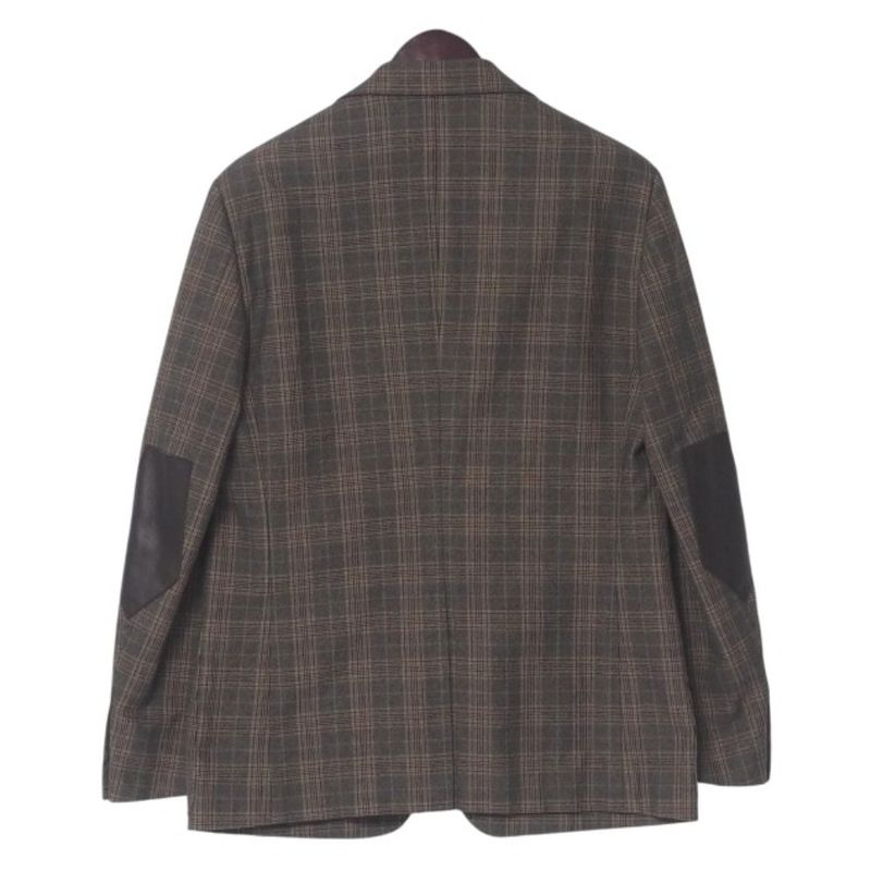 Hermes Tailored Jacket Size 52 Single Jacket Bleather Check 2B Made In Italy