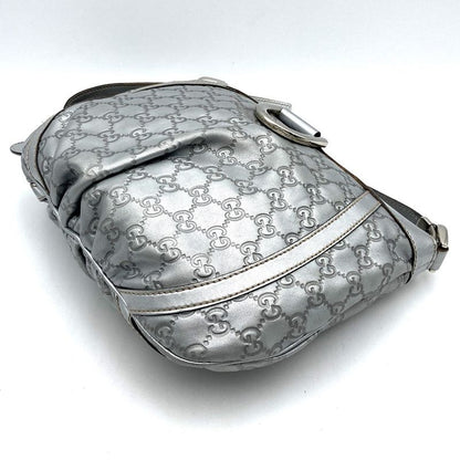 Gucci 203257 Shoulder Bag Abby Guccissima Leather Silver Women