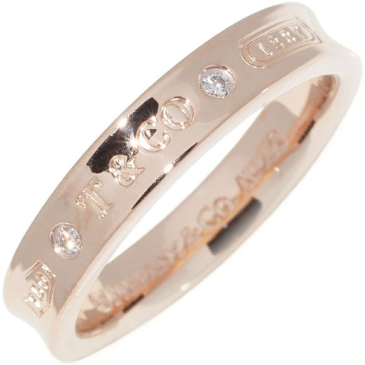 Tiffany & Co Ring 18K Pink Gold Diamond 2P 1837 Narrow Ring
