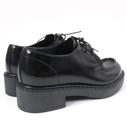 Prada 1e249n Lace-up Brushed Leather Shoes Black 36.5 With Box And Storage Bag