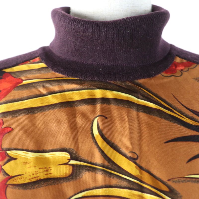 Hermes Vintage Silk Cashmere Margiela Period Twill Raine Turtleneck Long Sleeve