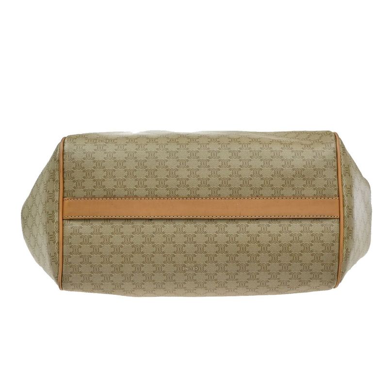 Celine Tote Macadam Shoulder Bag Beige Leather 33ka787