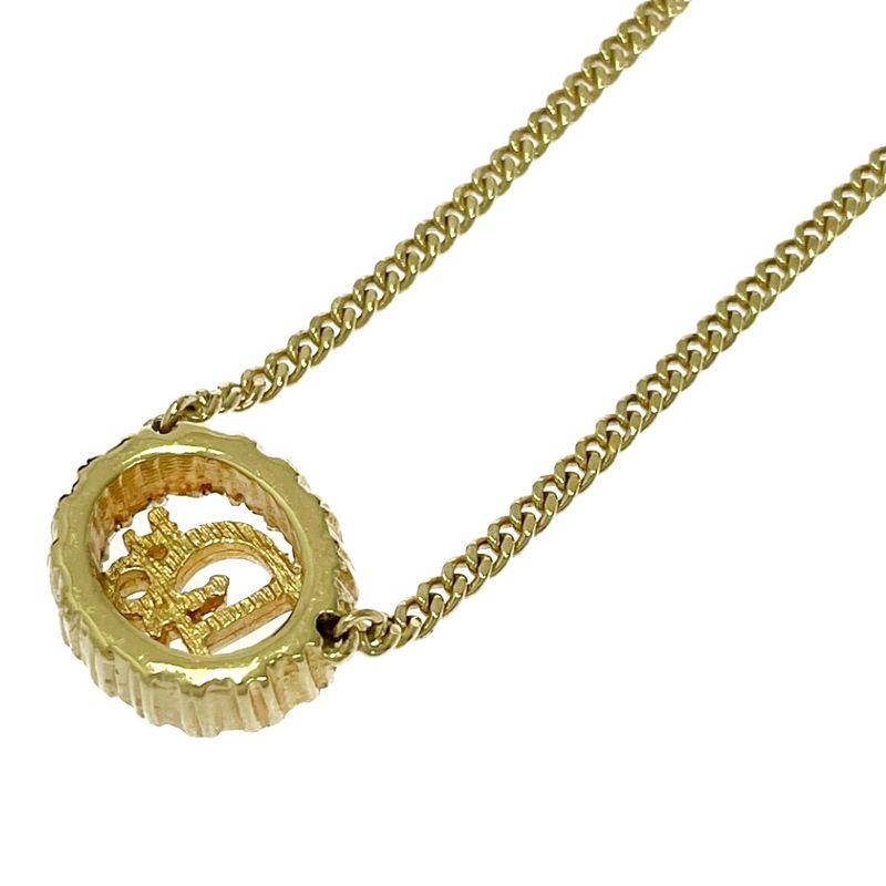 Christian Dior GP Rhinestone Dior Logo Necklace Gold 460512 Necklace