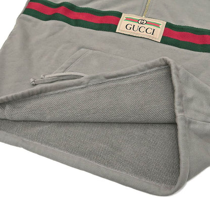 Gucci Half Zip Sweat Parka S Gray 644656 100% Cotton Long Sleeve