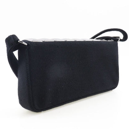 Chanel Chocolate Bar Ice Cube Cotton Black Women's Shoulder Bag