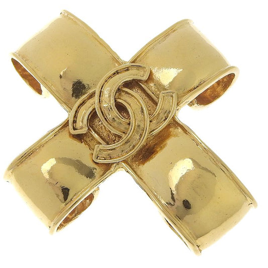 Chanel Cross Coco Mark Vintage Gold Plated 94P Ladies 33g Brooch