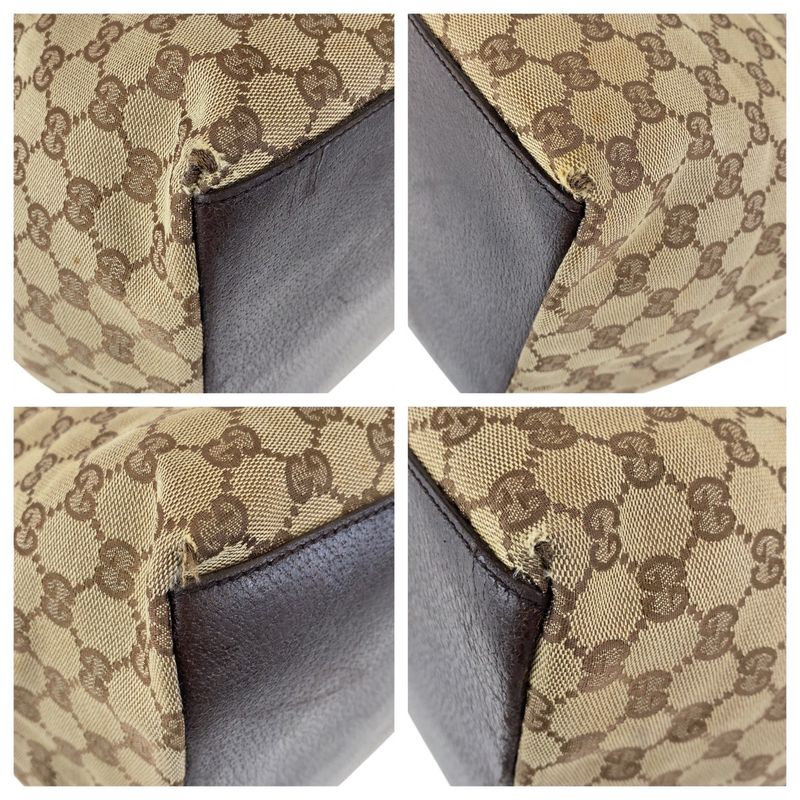 Gucci Sherry Line Beige Brown GG Canvas/leather 131231 Tote Bag Shoulder Bag