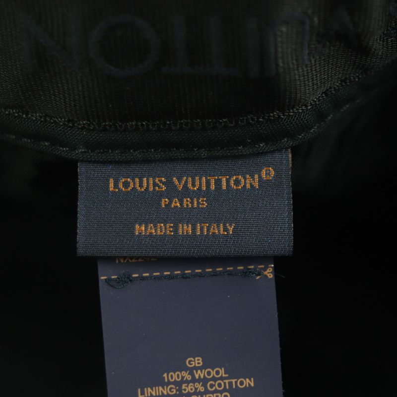 Louis Vuitton Mp3407 Casket Croco Malletier Hat Baseball Cap Black Purple Gold