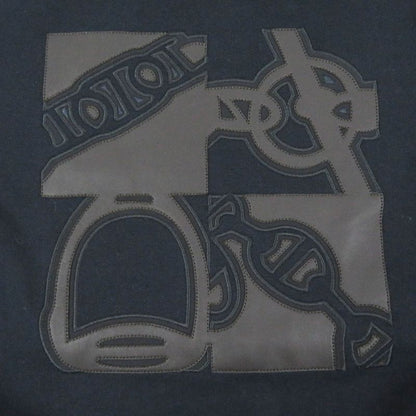 Hermes H467810ha01sm Metalerie Au Carré Lambleather Patch Round Neck Sweatshirt