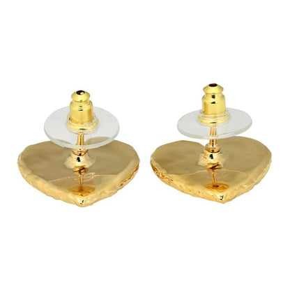 Chanel Earrings Heart Motif Earrings Gold/black