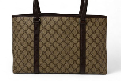 Gucci Tote Shopping Bag A4 Gucci GG Plus Leather GG Brown Beige 114595