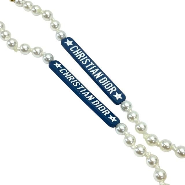 Christian DIOR Airpods Holder Necklace Airpods Holder Chain Logo Faux Pearl GP