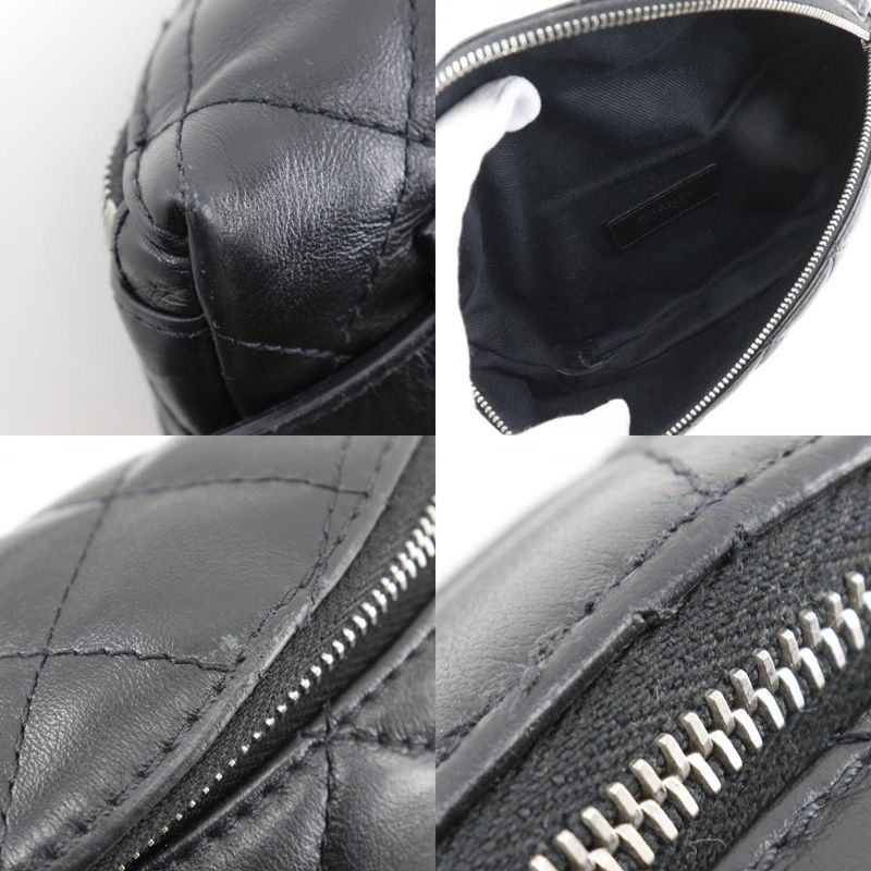 Chanel Matelasse Belt Bag Uniform Lambskin Black Women's Waist Bag