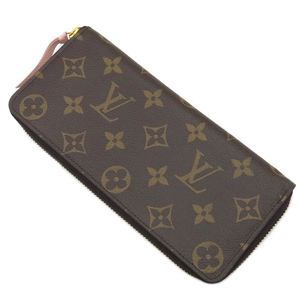 Louis Vuitton Long Wallet Portefeuille Clemence Monogram Canvas Rose Ballerine